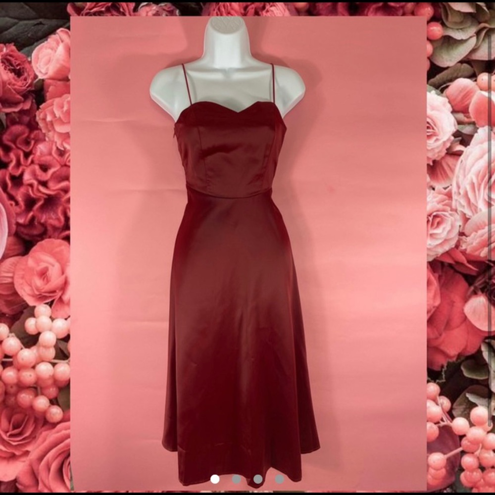 Red Satin Slip Dress